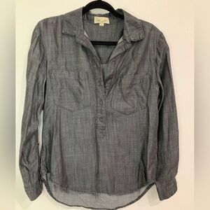 CLOTH & STONE 100% Tencel Long Sleeve  Charcoal Shirt Women’s Size Small